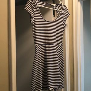 American Eagle cotton dress navy and white stripe